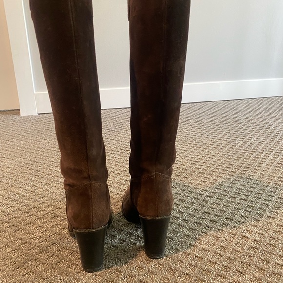 Gucci Leather /Suede script logo knee boots - Picture 2 of 7